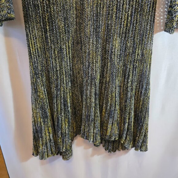 SACRED THREADS SIZE LARGE NAVY GOLD SWEATER CARDIGAN BUTTON FRONT OR OPEN LONG - Picture 10 of 12